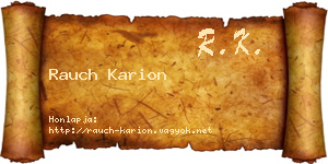 Rauch Karion névjegykártya